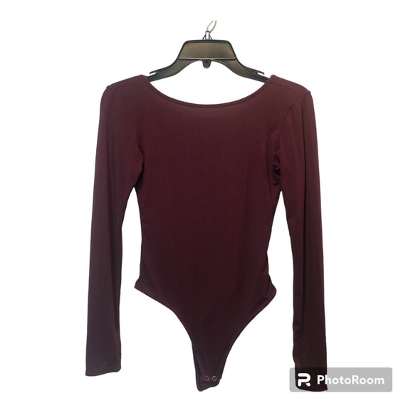 Sam Edelman Burgundy long sleeve Bodysuit-Size Small - Picture 1 of 6